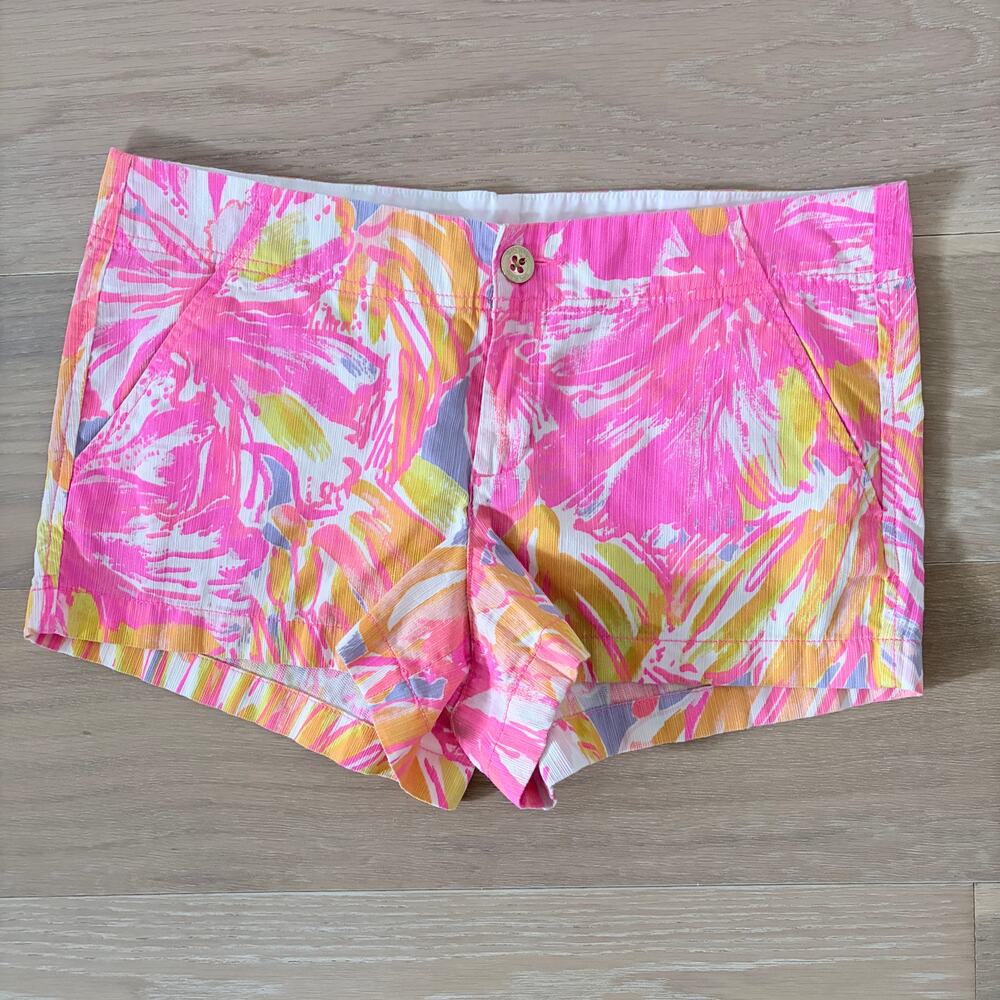 Lilly Pulitzer The Kerrie 3" Shorts Sun Splashed Pink Orange sz 10